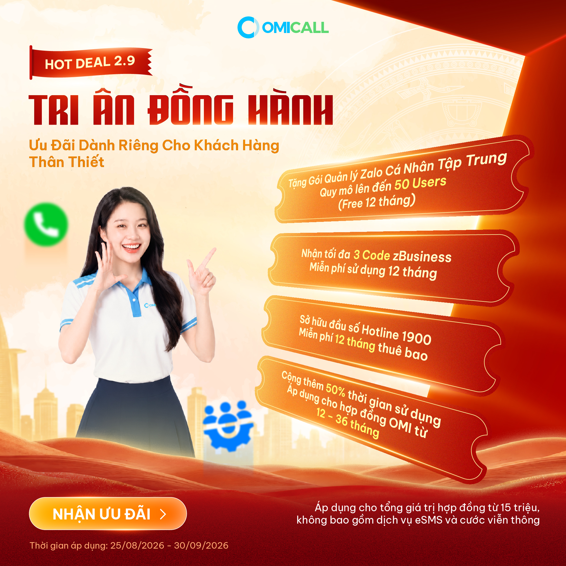 Ưu đãi OMICall 2.9 dành cho khách hàng thân thiết