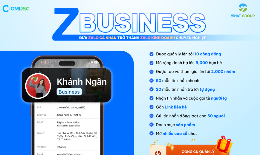 Sở Hữu zBusiness Chỉ Với 7K/Ngày - Biến Zalo OA Thành Công Cụ Bán Hàng Đỉnh Cao!