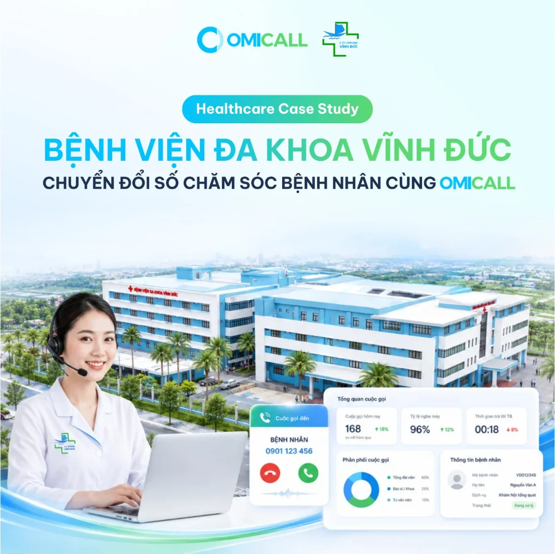 Case study chuyển đổi số chăm sóc bệnh nhân tại Bệnh viện Đa khoa Vĩnh Đức cùng OMICall