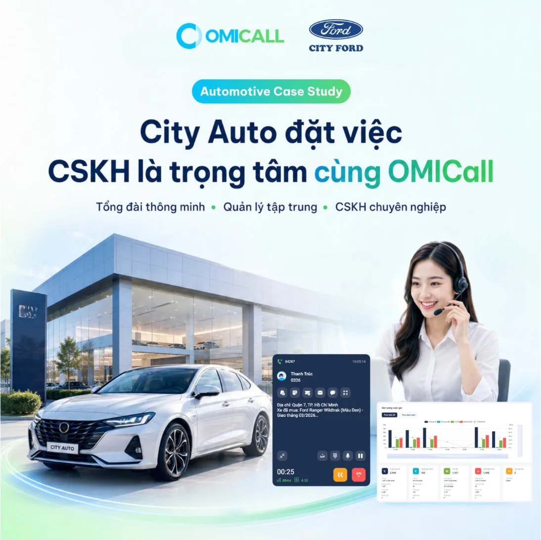 Case study chăm sóc khách hàng ngành ô tô: City Auto đặt CSKH làm trọng tâm cùng OMICall