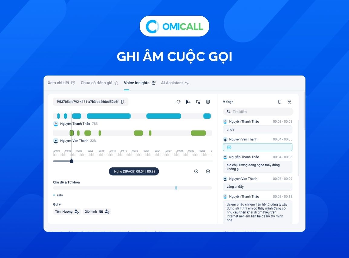 Đánh giá nhân viên qua file ghi âm cuộc gọi
