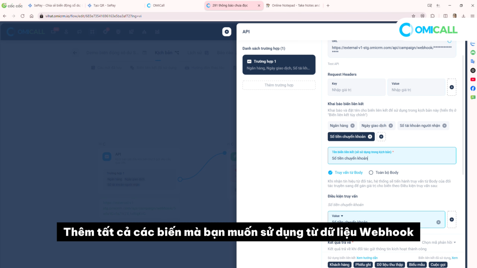 Khai báo Biến trong OMIFlow