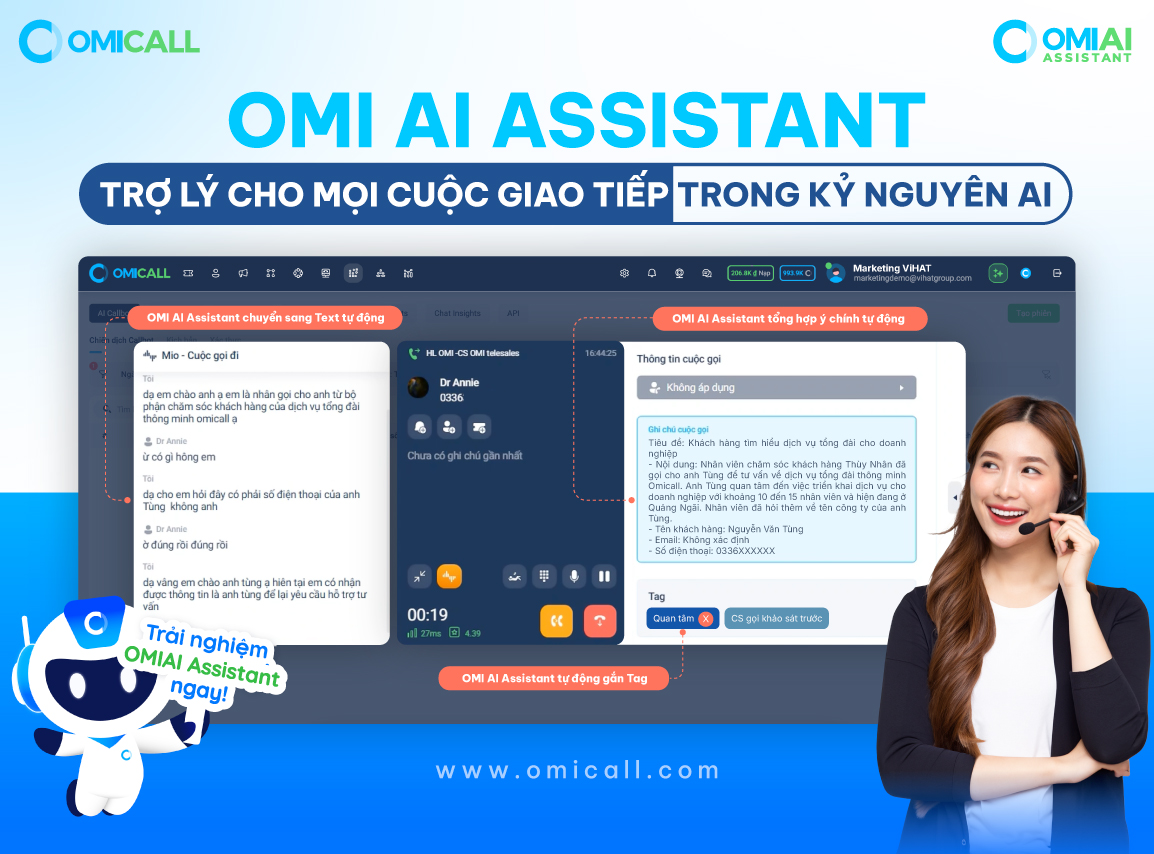 OMI AI Assistant – Trợ lý cho mọi cuộc giao tiếp của Sales với khách hàng