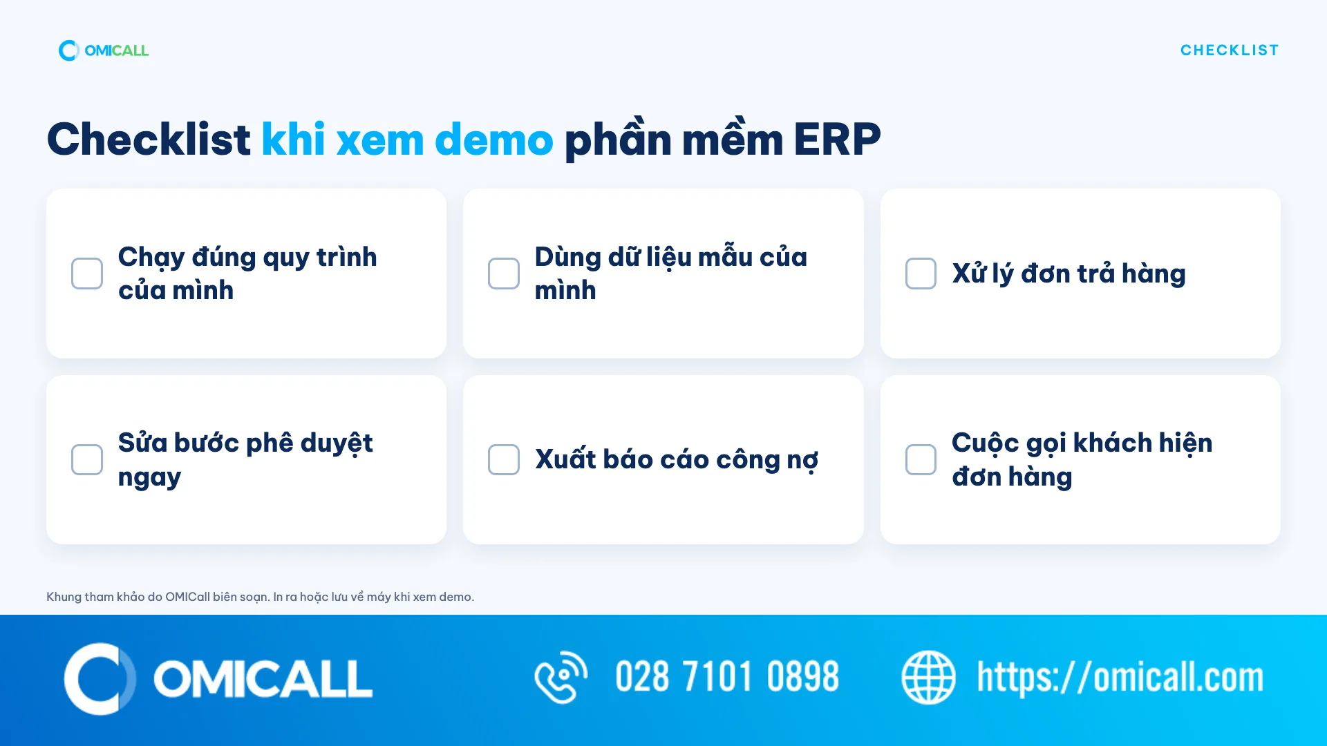 Checklist câu hỏi khi xem demo phần mềm ERP