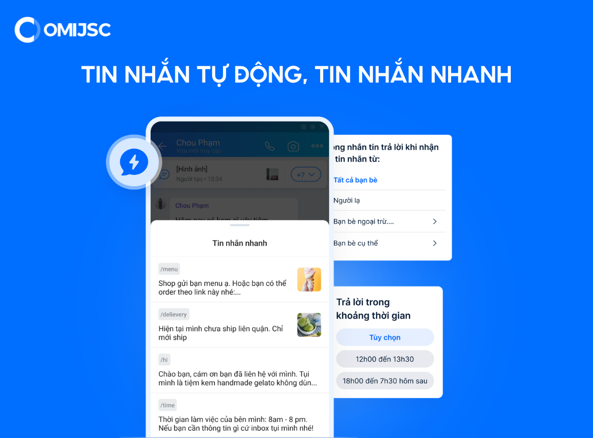 Tư vấn khách hàng chuyên nghiệp với tin nhắn tự động và tin nhắn nhanh